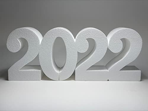 Callstastle Craft 2022 מספרי קצף לבן ג'מבו יום הולדת לשנה החדשה