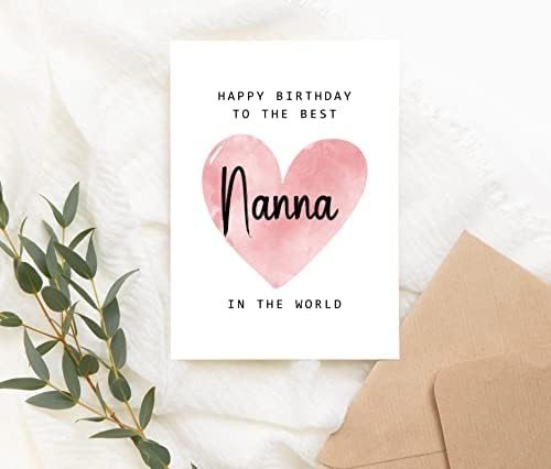 יום הולדת שמח לכרטיס הננה העולמי הטוב ביותר - כרטיס יום הולדת של נאנה - כרטיס נאנה - מתנה ליום האם - כרטיס יום
