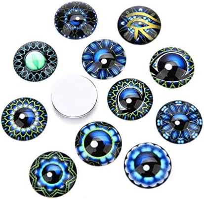 תכשיט וינטג 'של Exceart תכשיטים וינטג' 10 ממ דפוס עיניים עגול זכוכית טלאים טלאים עיניים DIY זמן