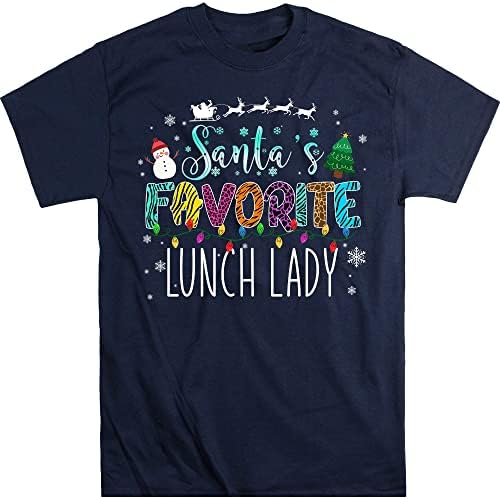 מובלה חולצת גברת ארוחת צהריים לחג המולד, חולצת גברת ארוחת הצהריים האהובה על סנטה, חולצת צוות קפיטריה, חולצת