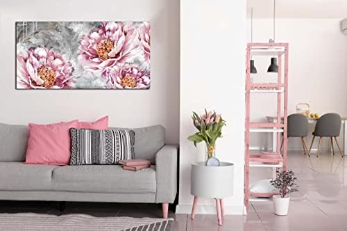 גדול פרח בד קיר אמנות לסלון חדר שינה ורוד פרחוני תמונה מודרני קיר תפאורה גודל 40 20 ח