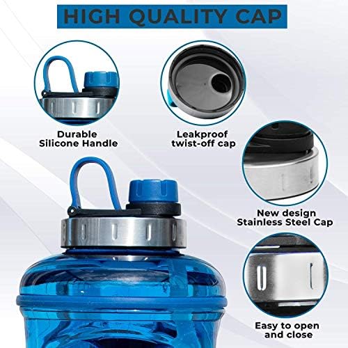 דר הידרו 3.2 ליטר בקבוק מים גלון עם שרוול אחסון מבודד עם ידית קש וסיליקון- BPA בחינם בקבוק מים