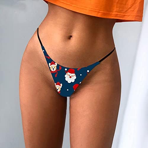 חוטיני לחג המולד נשים תחתונים סקסיים שובבים תחתונים רצועות מתיחה רצועות T-Back תקצירים גנום חוטיני