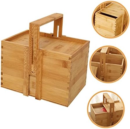 Zerodeko סל קופסאות אחסון מעץ עם סלי מכסה עם מכסים לארגון סלים ארוגים סל מתנה סל עוגת ירח סל