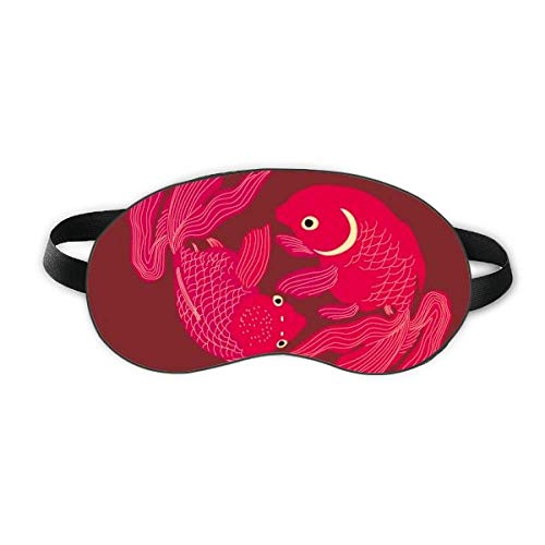 ציור תרבות יפנית דג אדום מגן שינה עיניים רכה לילה כיסוי גוון כיסוי עיניים