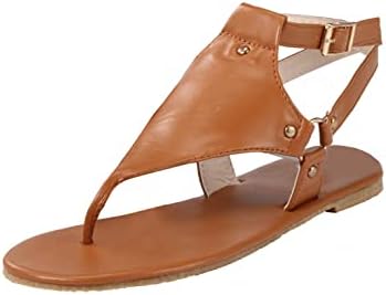 נשים סנדלי, נעלי בית לנשים מקרית קיץ גלדיאטור רצועת דירות אופנה קליפ הבוהן כפכפים שטוח חוף נעליים