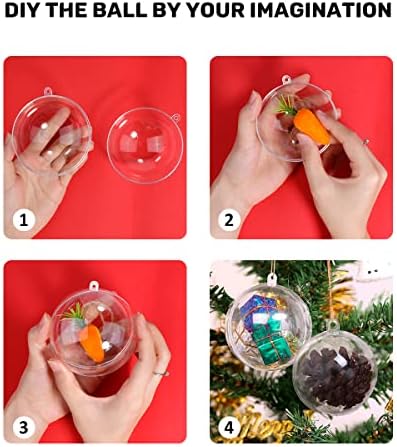20 יחידות ברור קישוטי כדורי עשה זאת בעצמך חג המולד פלסטיק קישוטי כדורי למילוי שקוף כדור עבור חג המולד