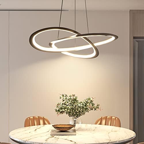 אור תליון LED לא סדיר מודרני עם שלט רחוק לעומק 3000K-6000K טבעת אור תליון לאוכל למטבח קפה חדר שינה