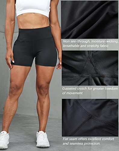 Telaleo 5 Pack 3 מכנסי כדורעף של נשים מכנסיים דחיסת סטרץ 'מכנסי אימון ביצועים מותניים גבוהים