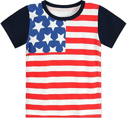 חולצת דגל אמריקאית של CM-KID לבנות בנות פעוטות בנות 4 ביולי ילדים