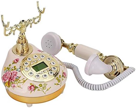 טלפון עתיק, MS-9100 בסיס עגול קרמיקה אירופית ורד דיגיטלי וינטג 'טלפון קלאסי קלאסי רטרו קווי טלפון לגילוי