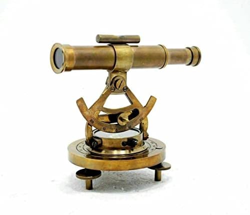 פליז וינטג 'פליז 5 אינץ' תיאודוליט Alidade Compass סקר עתיק טלסקופ טלסקופ מכשיר טלסקופ טלסקופ ימי תיאודוליט לעיצוב