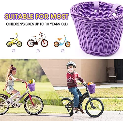 סל אופניים של אנזום לילדים, סל אופניים לילד ולילדה, סל אופניים ארוג פלסטיק אטום למים, מתאים לרוב האופניים