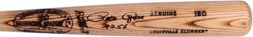 פיט רוז סינסינטי אדומים עם חתימה של לואיוויל סליגר עטלף בלונדיני עם כתובת 4256 - עטלפי MLB עם חתימה