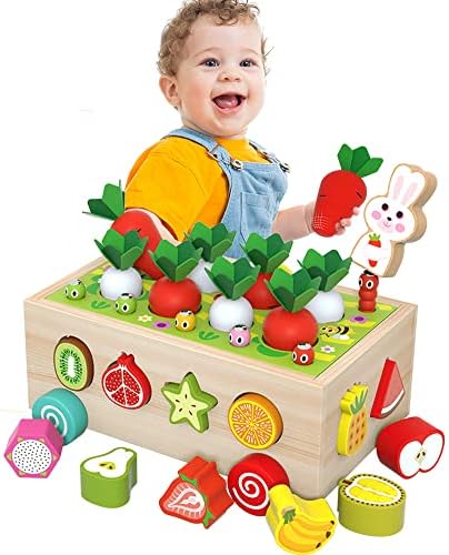 Mymuhuan Montesori צעצועים מעץ לתינוק, פעוטות צעצועים חינוכיים מעץ מונטסורי, מתנות צעצועים למיון צעצועים
