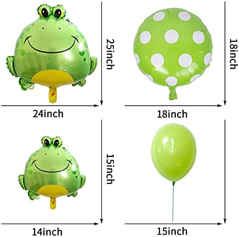 21 חתיכות צפרדע בלוני סט 4 גדול ירוק צפרדע רדיד אלומיניום בלוני 5 מיני ירוק צפרדע רדיד אלומיניום בלוני בעלי