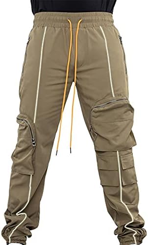 מכנסי מטען מזדמנים של Zhishiliuman מכנסיים מטענים מרובי כיס מכנסיים אתלטי מכנסיים כושר נינוח מכנסיים חיצוניים