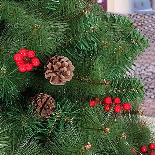 PDGJG חלבית אורן מתוק עץ חג המולד מלאכותי מעוטר באונוסי אורן וגרגרי יער אדומים ， עץ חג המולד אשוח
