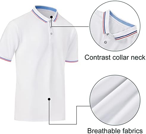 חולצות פולו לגברים יבש מהיר עם שרוול קצר קצר ספורט חולצת גולף טניס מזדמן לגברים