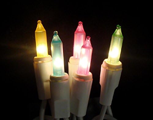 סט Northlight של 50 פסטל רב -צבעוני אורות חג המולד אורות חג מולד אורות 2.5 אינץ ' - חוט לבן