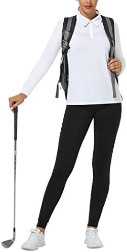 חולצות גולף פינקפארק לנשים חולצות פולו שרוול ארוך לחות רוכסן רוכסן סוודר סולבר רזה התאמה אתלטית