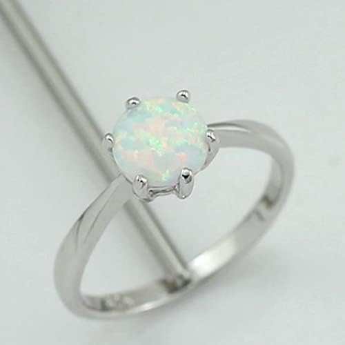 צבעוני טבעת סט פשוט אופנה אופל טבעת כסף טבעת האהבה יום מתנה עבור נשים קשת טבעת