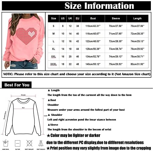 Xiaxogool חולצות T גדולות גדולות לנשים לנשים חולצות סווטשירטים של שרוול ארוך יום האהבה 2023 צמרות
