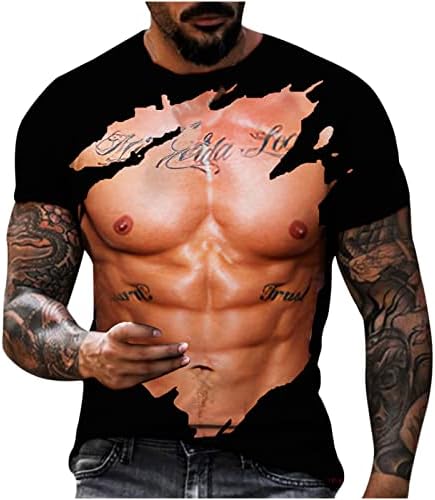 חולצת טריקו יומית לגברים גרפית תלת מימד תלת מימד הדפסת שרוול קצר צמרות רחוב בגדי רחוב חולצות