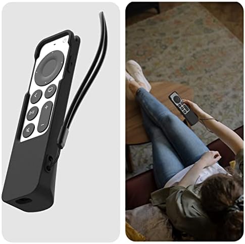 סיקאי סיליקון כיסוי לכיסוי Apple TV 4K Siri Remote 2021/2022, עור מגן אטום הלם עבור סירי חדש מרחוק,