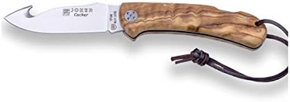 ג ' וקר ציד הפשטה כיס מתקפל סכין קוקר מס 135 להב 3.54 סנטימטרים ולטפל זית עץ, חוט עור, דיג כלי, ציד,