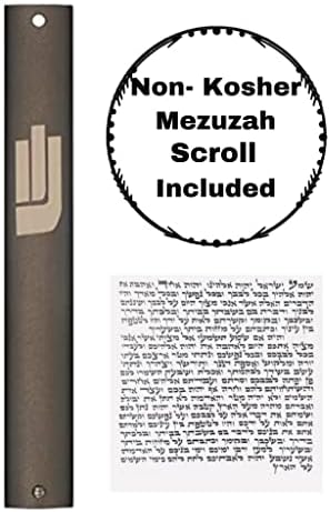 A&S Mezuzot Aluminum Mezuzah Case עם עיצוב שוקי מודרני בלעדי קל קליפות ומקל דלת Judaica mezuza