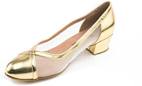 נעלי Bluebell בעבודת יד עם אולם נשפים סלסה תחרות חתונה נעלי ריקוד לעקב Leslie 1.6 - זהב