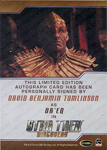 גילוי מסע בין כוכבים עונה 1 כרטיס חתימה דיוויד בנימין טומלינסון בתור Or'eq