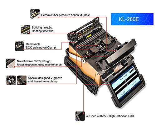 Jilong Fusion Splicer KL-280E ליבת ליבה ערכת שחבור סיבי סיבים CLEAVER & CASE כלול