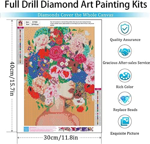 פרחי קלנדו נערת ערכות ציור יהלומים למבוגרים - 5D DIY ערכות אמנות יהלום עגול מקדחה מלאה אבנה אמנויות
