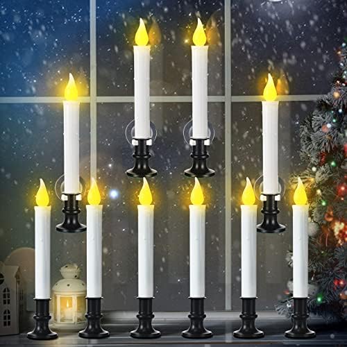 LED LED נרות חלון אלחוטי עם שעת בין ערביים לשחר לחג המולד ליל כל הקדושים נרות חלון נרות עם טיימר,