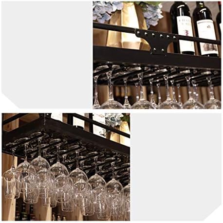 Ymg+trtglh מתלה יין מתלה ויין מתלה, מתלה זכוכית תלויה, מתלה תצוגה הפוך, מתלה גביע, מתלה מוט/חום/80x35