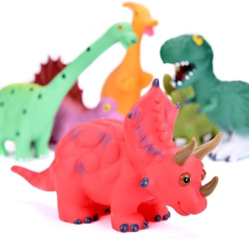 צעצועים קטנים מהנים 6 יחידות 12 צעצועי אמבטיה דינוזאור, דמויות דינוזאור של SAFT משחק צעצועי מים לאמבטיה עם