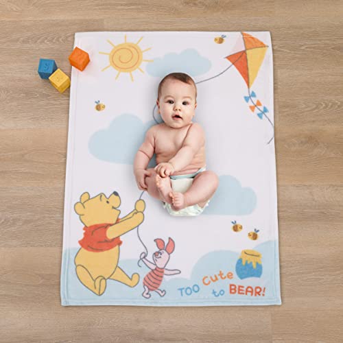דיסני וויני הדב חמוד מכדי לשאת את אקווה, צהוב ולבן סופר רך צילום אופטי שמיכה לתינוק