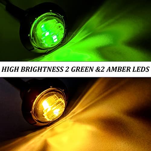 BJZ 3/4 אינץ 'קרוואן עגול נורות LED אורות ענבר עד ירוק צבע כפול כפול מרווח צד זנב אור 12V אור