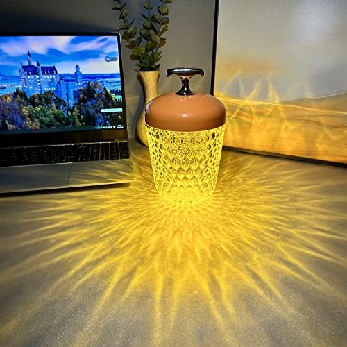 LABALIYA CRYSTAL CONT CONE צורה שולחן שולחן אור שולחן, גביש LED CRYSOND LED רב-צבעוני שלט, אור