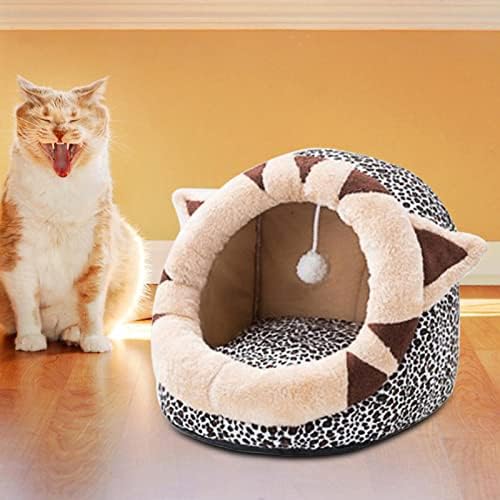 פטסולה נייד חתול מיטות רך עם כדור צעצוע אוהל אנטי להחליק מחבוא ריהוט לא עיוות קן מלונה כרית לחיות מחמד בית עבור