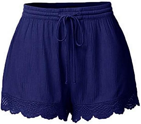 מכנסי אימון XXBR לנשים מזדמנים של קיץ מותניים במותניים קצרים עם מכנסיים קצרים עם מכנסי תחרה קצרים