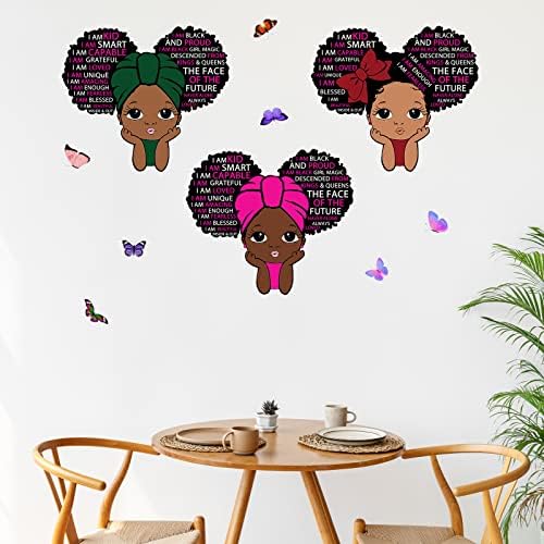 היניהאו שחור בנות אלוהים אומר אתה יפה השראה קיר מדבקות מדבקות, ציטוט משתלת קישוטי אפריקאי אמריקאי
