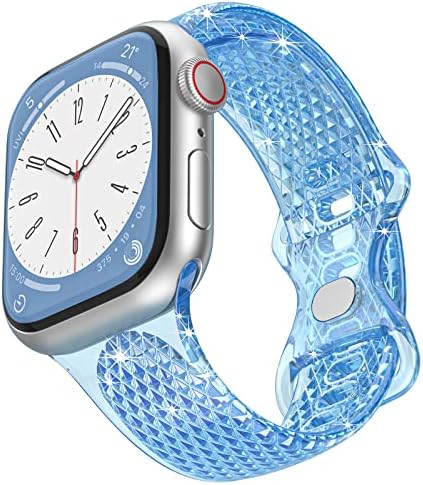 להקת שעון נקה תואמת ל- Apple Watch 38 ממ 40 ממ 41 ממ 42 ממ 44 ממ 45 ממ 49 ממ 49 ממ רצועת החלפת דפוס יהלום