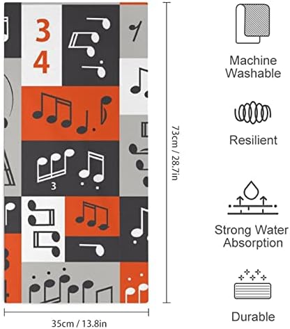 הערות מוסיקה גרפית מגבת פנים מגבות פרימיום מגבות כביסה מטלית לשטוף למלון ספא וחדר אמבטיה