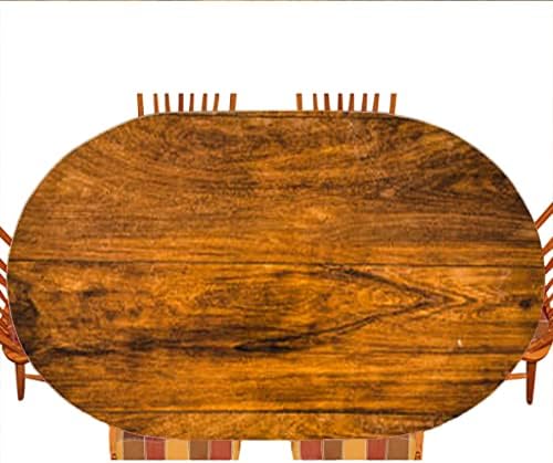 מפת שולחן מצוידת בעץ, מרקם עץ, לארוחות מטבח, מסיבה, חג, חג מולד, מזנון, מתאים לשולחן 42 x 60,