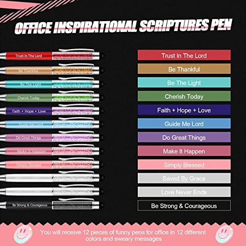 12 חלקים נוצרי עטים כדוריים נוצריים מצחיקים עטים קריסטל משרדים מצחיקים ציטוטים מעוררי השראה תוססים מסך