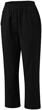 מכנסי יוגה קפרי קפרי מכנסי ג'רזי כותנה מכנסיים משוררים מכנסי טרניוט אימון אלסטי מכנסי טרקלין רופפים