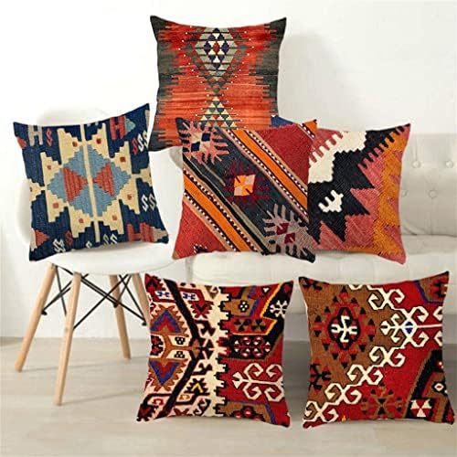 דפוסים בוהמיים דנגזז כריות פשתן מקרה רב -צבעים תקציר גיאומטריה אתנית כרית ספה כרית ספה